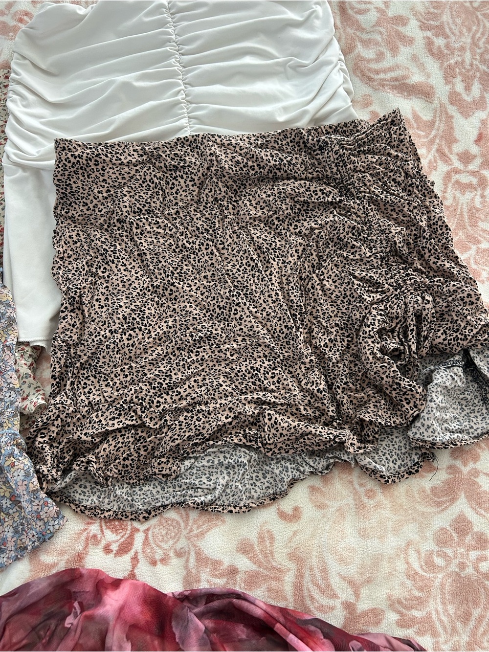 Floral Tiered Ruffle Women’s Shorts - Blue Multi - Picture 5 of 7